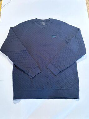 L.L.Bean Quilted Navy Crewneck Sweatshirt Men's L Tall